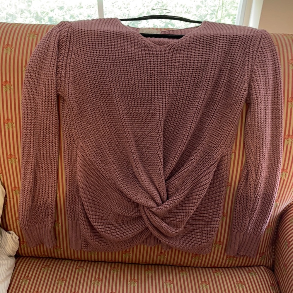 Purple knot sweater